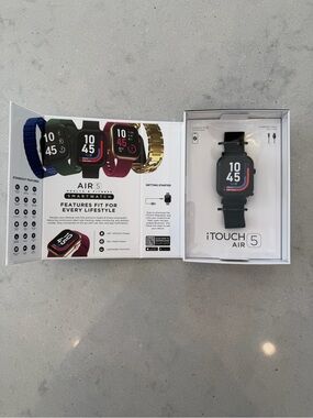 iTouch Air 5 Smartwatch Black Fitness+Notification Watch NEW IN BOX NEVER OPENED